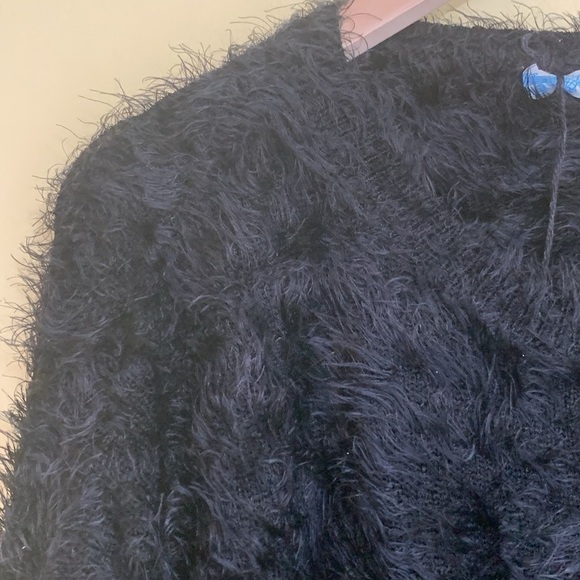 Cecico | Teddy Fuzzy Furry Ombre Stretchy Long Sleeve Round Neck Sweater L - Picture 8 of 17